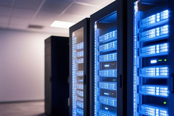 Sala server di un data center con armadi rack